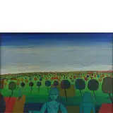 René Brô, Charenton-le-Pont 1930 - Le Pin-au-Haras 1986 / Paesaggio, 1972, oil on canvas