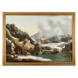 Paesaggio invernale con rovine e Colosseo by Francesco Foschi, oil on canvas, offered Apr 2025