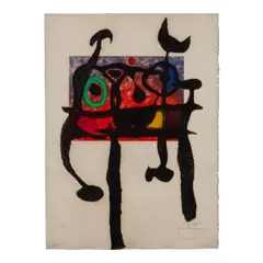 Joan Miró, Le Samourai (Dupin 438), 1968, Aquatint in colors with carborundum on Mandeure rag paper
