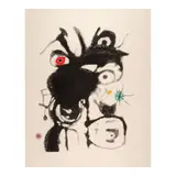 Joan Miró, Plate VI, from Espriu-Miro (Dupin 872, Cramer bk. 197), 1975, Etching and aquatint in colors with carborundum on Guarro paper with the publisher's watermark