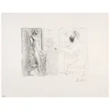 Pablo Picasso, Sculpteur et son modèle devant une fenêtre, pl.59, from La Suite Vollard (Bloch 168, Baer 321), 1933, Etching on Montval laid paper with Vollard watermark