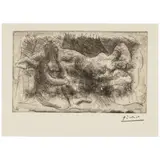 Pablo Picasso, Femme assise et Femme étendu (Bloch 238, Geiser 261/C), 1932, Drypoint on Montval paper with Picasso watermark