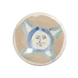 Visage no. 72 (Ramié 474) by Pablo Picasso, 1963, Partially glazed white earthenware clay round plate, decoration in engobe and enamel with gray patina, sold Nov 2025