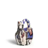 Pablo Picasso, Cavalier et cheval (Ramié 138), 1952, White earthenware clay turned vase, decoration in oxides, knife engraved on white enamel