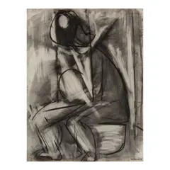 Lee Krasner, Nude Study From Life, 1939, charcoal on paper