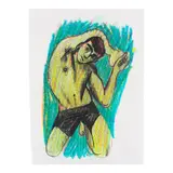 Louis Fratino, Stretching Self Portrait