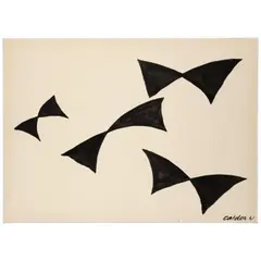 Untitled by Alexander Calder, 1961, ink on paper laid on canvas, sold Nov 2025