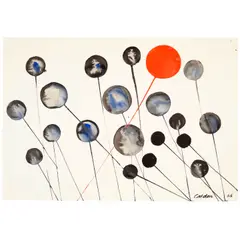 Red Mutant by Alexander Calder, 1965, gouache and ink on paper, sold Nov 2025