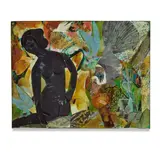 Romare Bearden, Rain Forest, 1980, collage of various papers with graphite on fiberboard