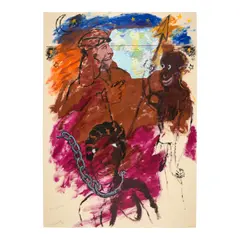 Jasper Johns, The Explorer, 1996, acrylic and paper collage on paper