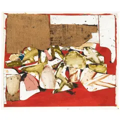 Conrad Marca-Relli, S-X-5-78, 1978, oil, burlap collage, canvas collage and paper collage on canvas laid on board