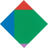 Max Bill, grünes quadrat mit verwanderten ecken, 1982, Öl auf Leinwand
