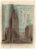 Lyonel Feininger, Der LuntenTurm, 1926, Aquarell und Tuschfeder auf Bütten