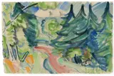 Waldstraße im Taunus by Ernst Ludwig Kirchner, 1916, Aquarell über Bleistift auf Velin, sold Jun 2018
