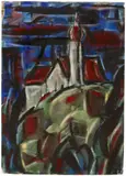 Kloster Andechs by Christian Rohlfs, 1921, Wassertempera auf genarbtem Velin, sold Dec 2017