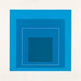 WLS XIII (White Line Squares Series II) by Josef Albers, 1966, 3-color lithograph on hand-cut Arches Cover, sold Oct 2014