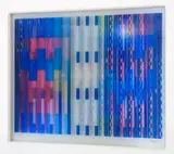 Yaacov Agam, Untitled, c. 1975, Agamograph (lithographic image viewed through a lenticular lens)