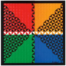 Sidney Jonas Budnick, Concerto No. 8, Concerto No. 12, and Concerto No. 29 (3), 1973, Oil on molded Masonite panel