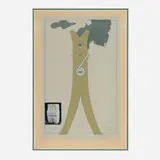 Claes Oldenburg, Colossal structure in the form of a Clothespin - compared to Brancusi's Kiss, 1972, screenprint in colors on Arches
