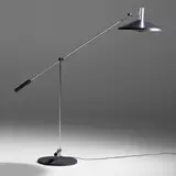 Floor lamp by Rico and Rosmarie Baltensweiler, c. 1950, enameled aluminum, chrome-plated steel, enameled iron, plastic, sold Jul 2022