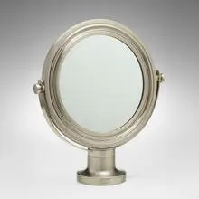 Sergio Mazza, Tabletop mirror, c. 1965, nickel-plated steel, mirrored glass