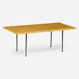 Tapio Wirkkala, Coffee table, model 9014, 1958, birch, teak inlay, enameled steel