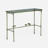 Diego Giacometti, Console table, c. 1980, patinated bronze, glass