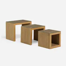 Frank Gehry, Easy Edges nesting tables, set of three, c. 1999, cardboard, Masonite, glass