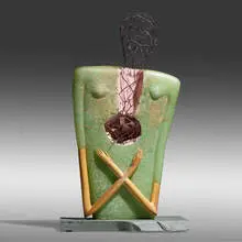 Robin Grebe, Mind/Body Problems, 1999, painted cast glass, mixed media
