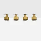Kai Korbing, Ceiling lamps, set of four, c. 1960, brass, glass