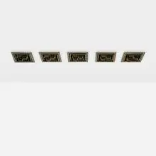 Falkenbergs Belysning, Ceiling lamps, set of five, c. 1975, patinated copper, plastic