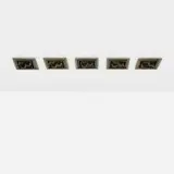 Falkenbergs Belysning, Ceiling lamps, set of five, c. 1975, patinated copper, plastic