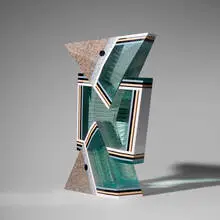 William Carlson, Untitled (from the Pragnanz series), 1987, granite, glass, steel wire
