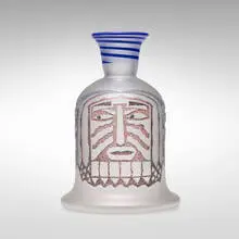Dan Dailey, Angel/Devil Man, 1988, blown glass with sandblasted surface drawing, acid polish and vitreous enamel
