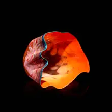Cadmium Red Light Macchia with Emerald Lip Wrap by Dale Chihuly, 1988, hand-blown glass, sold Jun 2016