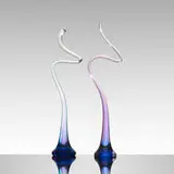 Harvey Littleton, Blue/Magenta Sliced Implied Movement, 1987, barium/potash glass with multiple cased overlays of Kugler color