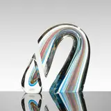 Harvey Littleton, Blue Sliced Descending Form, 1987, barium/potash glass with multiple cased overlays of Kugler color