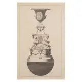 Luigi Valadier, Studio per vaso monumentale, ink and acquerello on paper