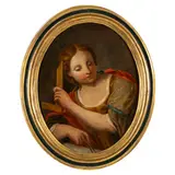 Antonio Triva, Allegoria dell'Architettura / Allegoria della Musica, oil on canvas ovale