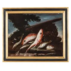 Elena Recco, Natura morta di pesci, oil on canvas
