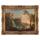 Paesaggio con cascata by Jean-Baptiste Lallemand, oil on canvas, offered Apr 2025