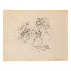 Luigi Sabatelli, Ratto delle Sabine / Iscritto Sabatelli in basso a destra, pencil on paper