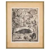 Emanuele Rambaldi, Pieve di Teco, 1903 - Savona, 1968 / Canzone marina / Firmata E Rambaldi in basso a destra, titolo in basso a sinistra.