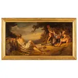Mattia Traverso, Genova 1885 - 1956 / La caccia, scena allegorica / Firmato in basso a destra Mattia Traverso e datato 1916, oil on canvas