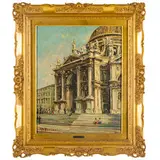 Berto Ferrari, Bogliasco, 1887 - Genova, 1965 / Santa Maria della salute, Venezia / Firmato B Ferrari in basso a sinistra e datato 1955 a destra, oil on compensato