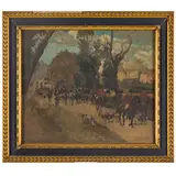 Eugenio Scorzelli, Buenos Aires, 1890 - Napoli, 1960 / Caccia alla volpe / Firmato Eug Scorzelli in basso a destra, oil on canvas