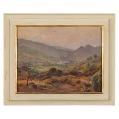 Verona 1873 - Viareggio 1966 / La vallata del Serchio / Firmato O Paltrinieri in basso a destra by Oreste Paltrinieri, oil on compensato, offered Apr 2025