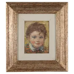 1906 - 1999 / Ritratto di bambino / Firmato Toschi in basso a sinistra by Ermanno Toschi, oil on panel, offered Apr 2025