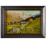 Genova, 1868 - 1952 / Paesaggio di montagna / Firmato Bentivoglio in basso a destra by Cesare Bentivoglio, oil on cardboard, offered Apr 2025