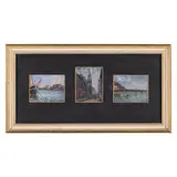 Piero Sansalvadore, Torino, 1892 - 1955 / Torquay Harbour / Cheapside, London / Oxo Tower, London / Firmati P Sansalvadore a destra e a sinistra, oil on tavoletta